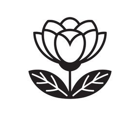 Lotus Flower in Bloom, Elegant Minimalist Floral Illustration
