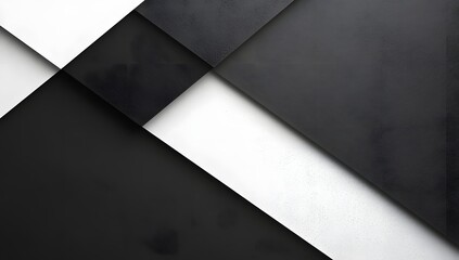Black and white geometric background with shadows. Minimalist design,