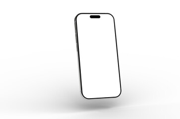 High-quality image of a modern smartphone with a blank screen, perfect for app presentations or website mockups. Clean, simple, and professional.