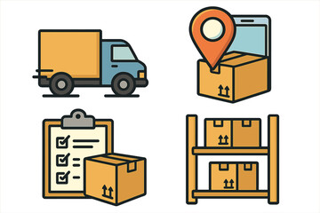 Various Icon Designs Representing Receipts, Transactions, and Financial Concepts in Minimalist Cartoon Style Vector Illustration with Transparent Background, Modern Business and Finance Icons