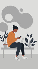 Professional working remotely with laptop and smartphone, embodying modern productivity, digital connectivity, and a flexible lifestyle.
