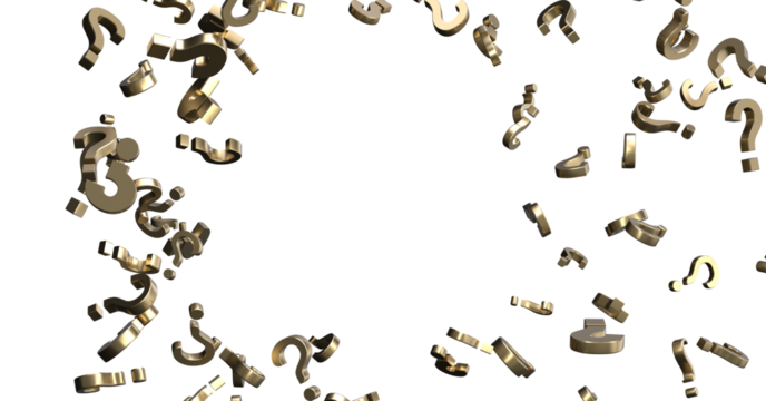 question icons, original 3d rendering;