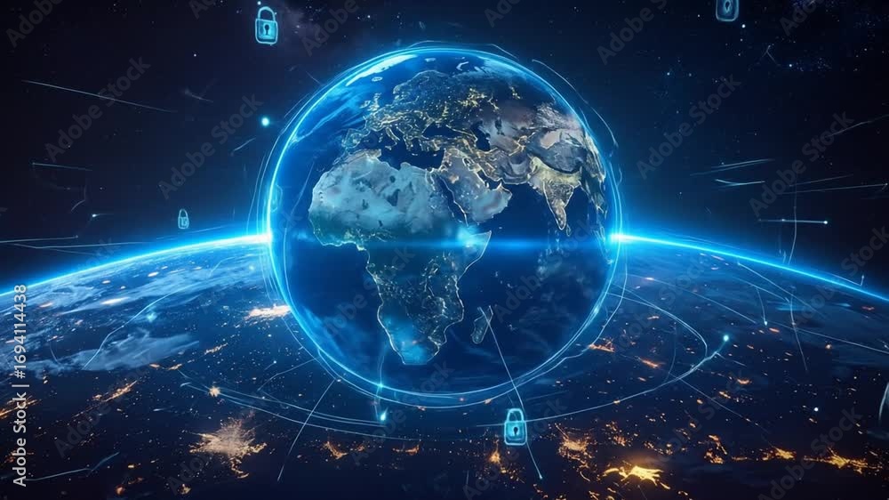 Poster global network security: visualizing interconnected data and digital safeguards
