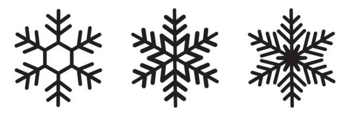 snowflakes icon, snow or snowflake winter symbol set vector art illustration isolated on transparent png Snowflake different icons. Blue snowflake icon set isolated vector illustration.