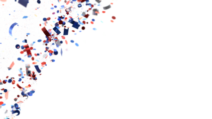 confetti - ndependence day USA banner mockup with confetti confetti in American national colors.