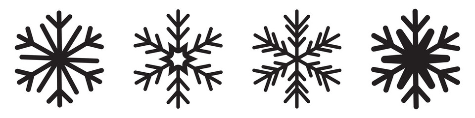 snowflakes icon, snow or snowflake winter symbol set vector art illustration isolated on...