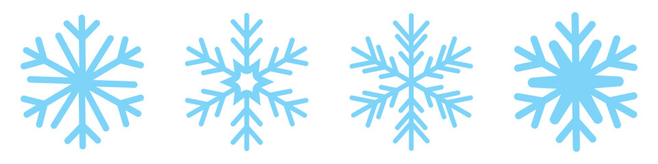snowflakes icon, snow or snowflake winter symbol set vector art illustration isolated on...