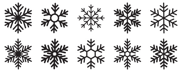 Blue snowflake icon set isolated vector illustration. snowflakes icon, snow or snowflake winter symbol set vector art illustration isolated on transparent png Snowflake different icons.