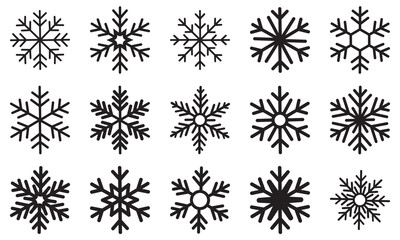 Blue snowflake icon set isolated vector illustration. Snowflake different icons. snowflakes icon, snow or snowflake winter symbol set vector art illustration isolated on transparent png