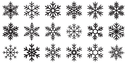 Blue snowflake icon set isolated vector illustration. snowflakes icon, snow or snowflake winter symbol set vector art illustration isolated on transparent png Snowflake different icons.