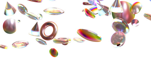 Naklejka premium gold Celebration: Captivating 3D Illustration of Shimmering gold Confetti