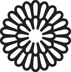 Black and White Stylized Flower Outline minimalist