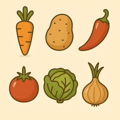 set of vegetables