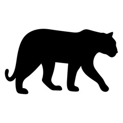 Black panther silhouette vector illustration walking predator wildlife animal design graphic image art, isolated