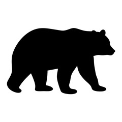 Bear silhouette vector image of walking bear for wildlife animal nature and forest design projects