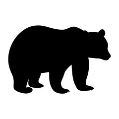 Black bear silhouette vector illustration wild animal graphic design wildlife nature predator mammal image