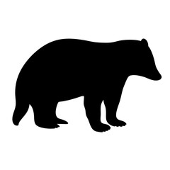 Black bear silhouette vector illustration for wildlife animal lovers and design projects needs isolated