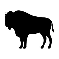 Download american bison silhouette vector image for logo design and wildlife illustration needs