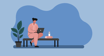 Comfortable woman in pajamas working from home on her laptop, embracing remote work flexibility and a relaxed lifestyle.