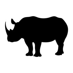 Download this black rhino silhouette vector image for free african wildlife animal illustration