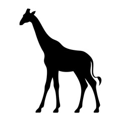 Giraffe silhouette vector illustration of african wildlife animal with long neck for logo design