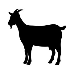Goat silhouette vector image for graphic design and farm animal illustrations black goat drawing art