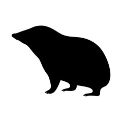 Isolated mole silhouette vector image for wildlife illustration and animal graphic design projects