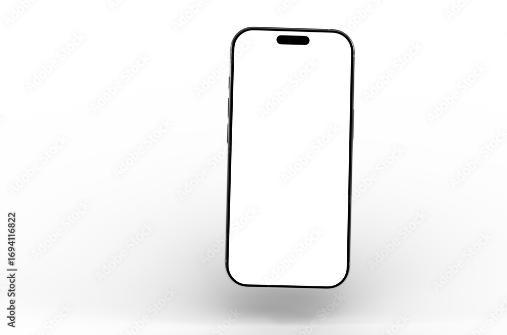 Poster high-quality image of a modern smartphone with a blank screen, perfect for app presentations or webs