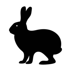 Obraz premium Black rabbit silhouette vector illustration for easter bunny design and animal clip art projects