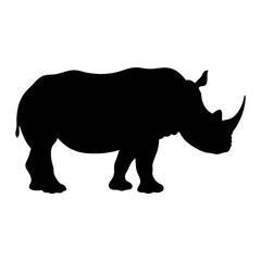 Rhinoceros silhouette vector illustration african wildlife animal safari zoo endangered species rhino art graphic design template