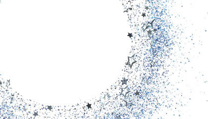 Sparkling silver glitter and stars on white. Perfect for holidays, celebrations, and festive designs.