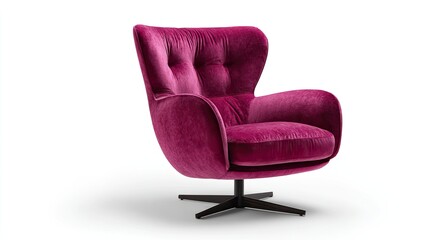 Fototapeta premium Deep magenta velvet armchair