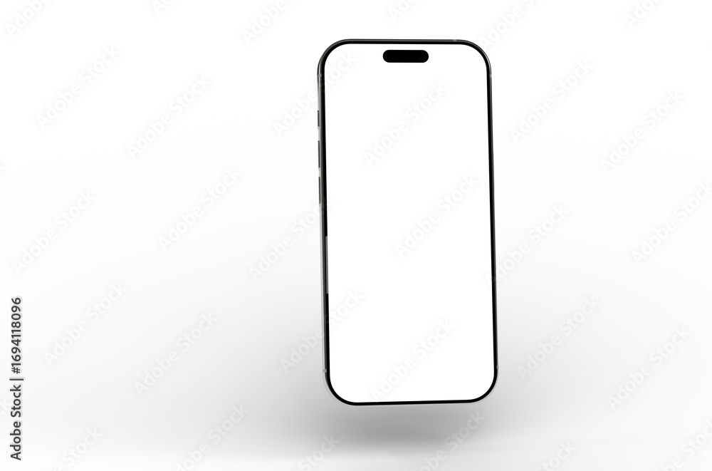 Poster high-quality image of a modern smartphone with a blank screen, perfect for app presentations or webs