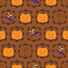 Halloween Pumpkin Patterns for backgrounds, fabrics, wrappers, covers, etc.