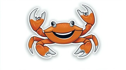 Happy Crab Cartoon Illustration