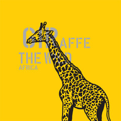 Giraffe Silhouette doodle art hand drawn illustration vector outline graphic vector