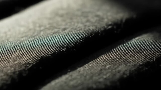 Macro abstract of dark textured material with parallel linear pattern and central line