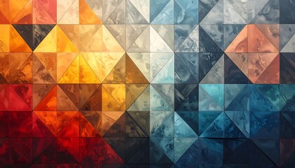 Abstract geometric mosaic of triangles
