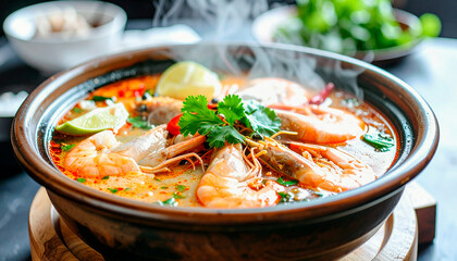 タイ料理の食卓, トムヤムクン鍋のアップ