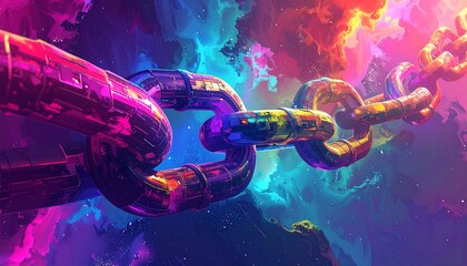 Colorful chain in space