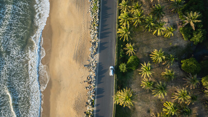 Aerial view of tropical island landscape
