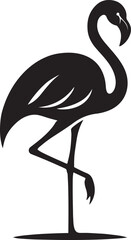 Flamingo Elegant Tropical Bird Silhouette and Symbol