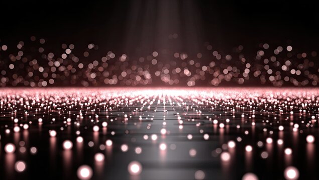 Rose gold particles, spotlight effect