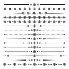 Snowflake Line Divider Vector Illustration