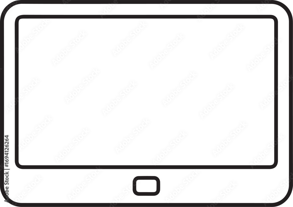 Aufkleber simple outline drawing of a tablet computer with a blank screen