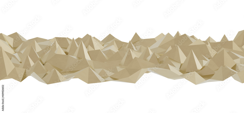 Poster seamless texture of abstract beige low poly mountains. ideal for backgrounds, website headers, and d