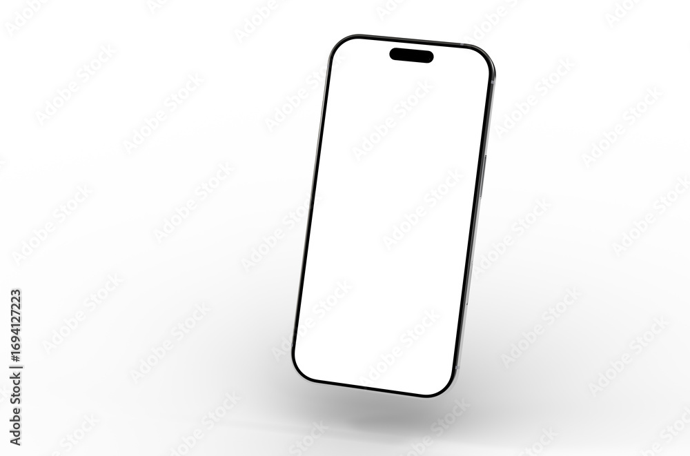 Poster high-quality mockup of a modern smartphone with a blank screen, perfect for app presentations or web