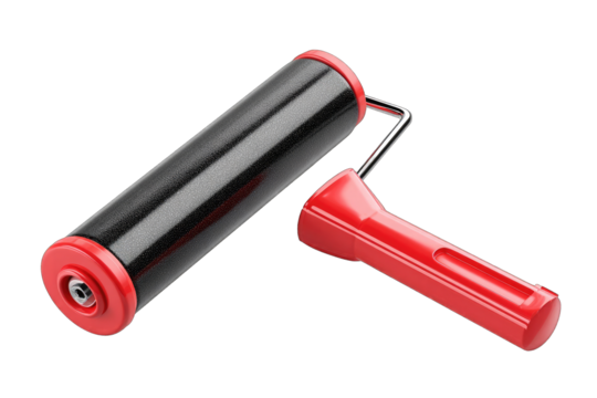 Black paint roller with red handle (1) - Powered by Adobe