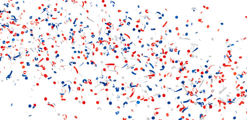 Patriotic confetti explosion. Perfect for Independence Day, 4th of July, or other celebrations.