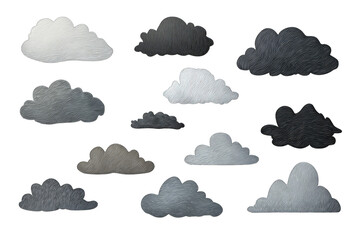 Gray clouds in various shades